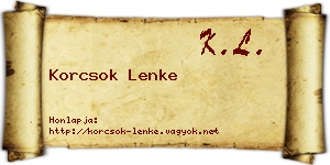 Korcsok Lenke névjegykártya